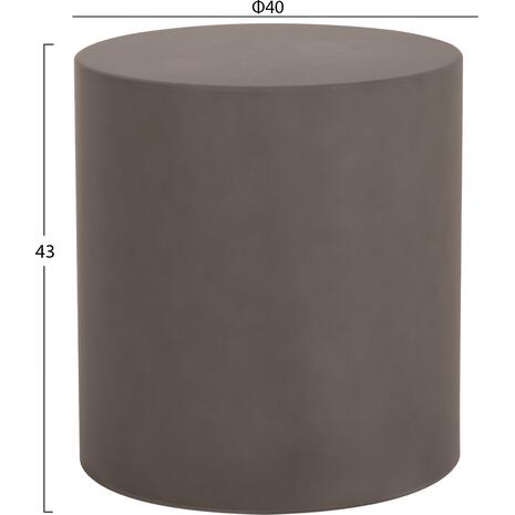 ΤΡΑΠΕΖΙ ΒΟΗΘΗΤΙΚΟ FIBER CEMENT ΣΤΡΟΓΓΥΛΟ KYOKO HM6592.01 ΓΚΡΙ Φ40x43Υεκ.