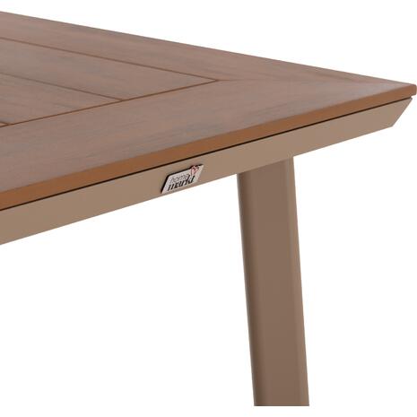 ΤΡΑΠΕΖΙ ΑΛΟΥΜΙΝΙΟΥ ΤΕΤΡΑΓΩΝΟ TABER HM5563.04 ΚΑΠΟΥΤΣΙΝΟ-ΕΠΙΦΑΝΕΙΑ POLYWOOD 80x80x73Υ