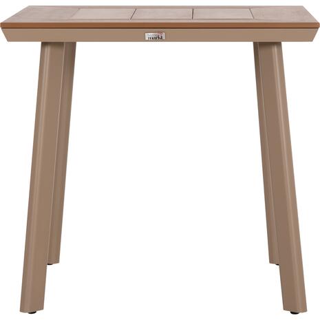 ΤΡΑΠΕΖΙ ΑΛΟΥΜΙΝΙΟΥ ΤΕΤΡΑΓΩΝΟ TABER HM5563.04 ΚΑΠΟΥΤΣΙΝΟ-ΕΠΙΦΑΝΕΙΑ POLYWOOD 80x80x73Υ