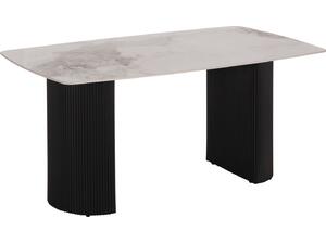 ΤΡΑΠΕΖΙ ΤΡΑΠΕΖΑΡΙΑΣ MINAO HM18418 MDF ΠΟΔΙΑ ΣΕ ΣΚΟΥΡΟ ΓΚΡΙ--ΚΕΡΑΜΙΚΟ TOP 160x90x75Υεκ