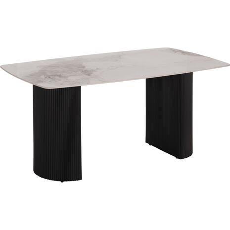 ΤΡΑΠΕΖΙ ΤΡΑΠΕΖΑΡΙΑΣ MINAO HM18418 MDF ΠΟΔΙΑ ΣΕ ΣΚΟΥΡΟ ΓΚΡΙ--ΚΕΡΑΜΙΚΟ TOP 160x90x75Υεκ