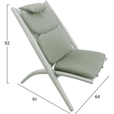 ΠΟΛΥΘΡΟΝΑ RELAX REMUS HM6642.07 ΑΛΟΥΜΙΝΙΟ & ΣΧΟΙΝΙ OLEFIN ΣΕ OLIVE GREEN 63x87x94Υεκ