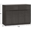 ΜΠΟΥΦΕΣ JOLENE HM2234.01 2 ΣΥΡΤΑΡΙΑ & 4 ΠΟΡΤΕΣ ZEBRANO 120X40X80εκ.