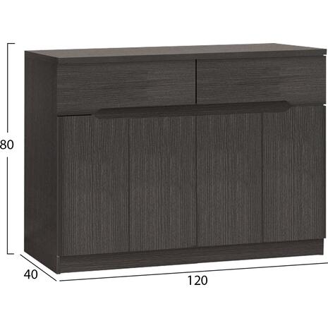 ΜΠΟΥΦΕΣ JOLENE HM2234.01 2 ΣΥΡΤΑΡΙΑ & 4 ΠΟΡΤΕΣ ZEBRANO 120X40X80εκ.