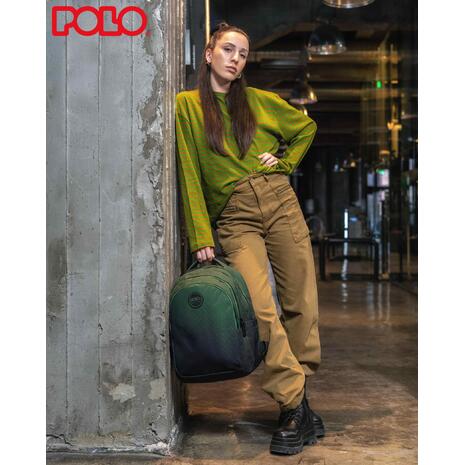 Τσάντα πλάτης δημοτικού Polo Focus 2+1 θέσεων δίχρωμο Πράσινο-Μαύρο 901078-8418 20lt 2026