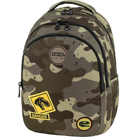 Τσάντα πλάτης δημοτικού Polo Focus 2+1 θέσεων Camo 901078-8309 20lt 2026