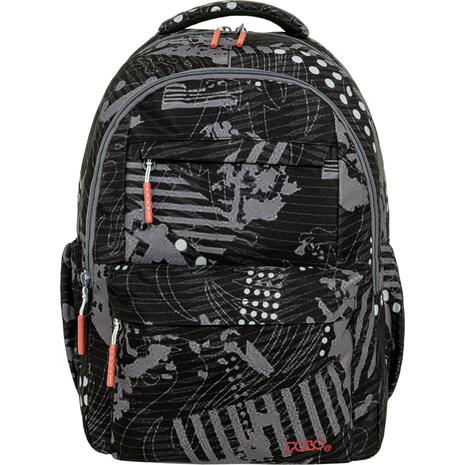 Τσάντα πλάτης δημοτικού Polo Sparkle Grey Pattern 2+2 θέσεων 23lt. 901061-8438 2026