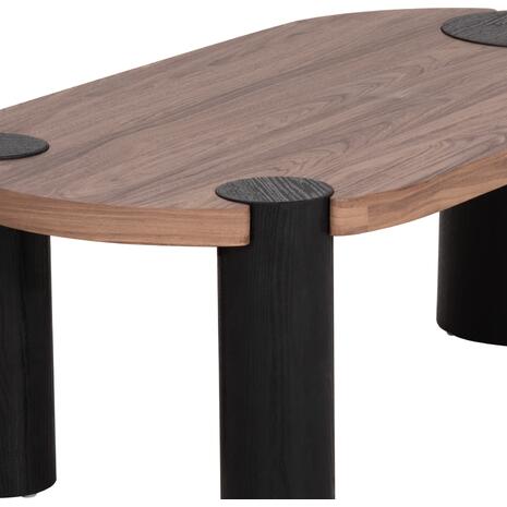 ΤΡΑΠΕΖΙ ΣΑΛΟΝΙΟΥ ΟΒΑΛ OVALON HM18433.05 MDF TOP ΚΑΡΥΔΙ-MDF ΠΟΔΙΑ ΜΑΥΡΑ 120x60x40Υεκ