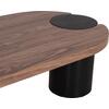 ΤΡΑΠΕΖΙ ΣΑΛΟΝΙΟΥ ΟΒΑΛ OVALON HM18433.05 MDF TOP ΚΑΡΥΔΙ-MDF ΠΟΔΙΑ ΜΑΥΡΑ 120x60x40Υεκ