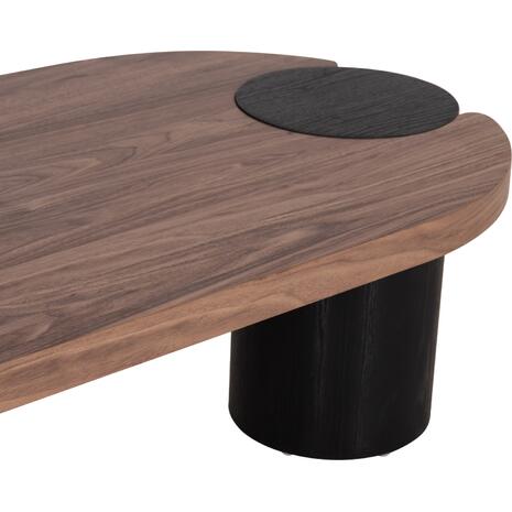ΤΡΑΠΕΖΙ ΣΑΛΟΝΙΟΥ ΟΒΑΛ OVALON HM18433.05 MDF TOP ΚΑΡΥΔΙ-MDF ΠΟΔΙΑ ΜΑΥΡΑ 120x60x40Υεκ