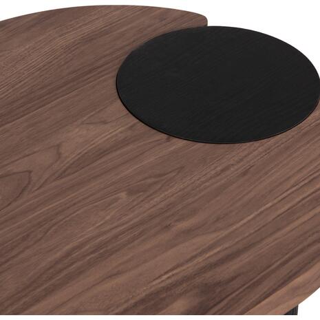 ΤΡΑΠΕΖΙ ΣΑΛΟΝΙΟΥ ΟΒΑΛ OVALON HM18433.05 MDF TOP ΚΑΡΥΔΙ-MDF ΠΟΔΙΑ ΜΑΥΡΑ 120x60x40Υεκ