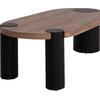 ΤΡΑΠΕΖΙ ΣΑΛΟΝΙΟΥ ΟΒΑΛ OVALON HM18433.05 MDF TOP ΚΑΡΥΔΙ-MDF ΠΟΔΙΑ ΜΑΥΡΑ 120x60x40Υεκ