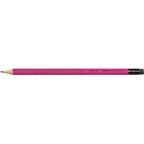 Μολύβι με γόμα Grip Faber-Castell HB Magenta