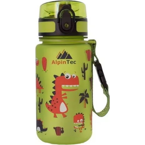Παγούρι παιδικό Alpintec BPA-FREE πλαστικό Tritan 350ml Dino Πράσινο