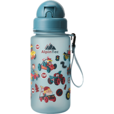 Παγούρι παιδικό Alpintec με καλαμάκι BPA-FREE πλαστικό Tritan 400ml Cars Γαλάζιο