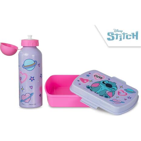 Σετ φαγητοδοχείο & παγούρι Stitch 8x22xΥ8εκ. 500ml
