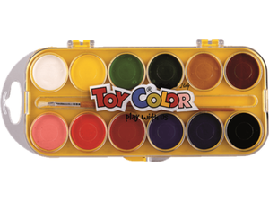Νερομπογιές Toy Color με πινέλο 12 χρώματα