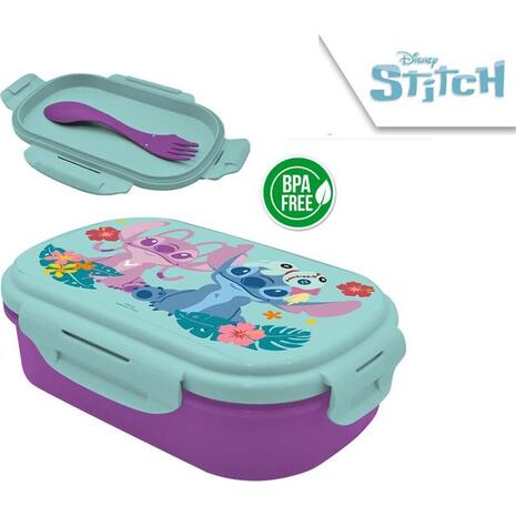 Φαγητοδοχείο "Stitch" με μαχαιροπίρουνα 22x16x7εκ.