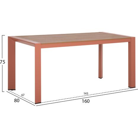 ΤΡΑΠΕΖΙ ΕΞΩΤ.ΧΩΡΟΥ GOYA HM6059.08 ΑΛΟΥΜΙΝΙΟ ΣE TERRACOTTA & POLYWOOD 160X80Χ75Υεκ.