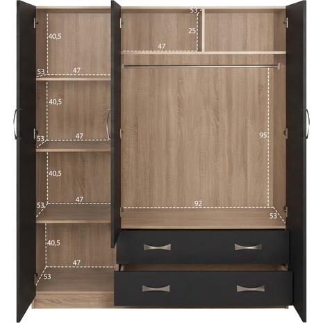ΝΤΟΥΛΑΠΑ 3ΦΥΛΛΗ CARLY HM384.04 ΜΕ ΔΥΟ ΣΥΡΤΑΡΙΑ SONAMA-ΓΚΡΙ 150X55Χ180Υεκ.