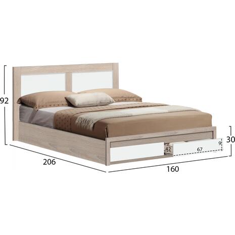 ΚΡΕΒΑΤΙ CAPRI HM312.06 ΜΕ 2 ΣΥΡΤΑΡΙΑ SONAMA ΛΕΥΚΟ ΓΙΑ ΣΤΡΩΜΑ 150x200 εκ.