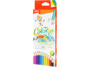Ξυλομπογιές ζωγραφικής Deli Colorun Metallic Φ3.0mm (12 χρώματα)