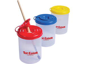 Δοχείο καθαρισμού πινέλων Toy Color πλαστικό με καπάκι (διάφορα χρώματα)