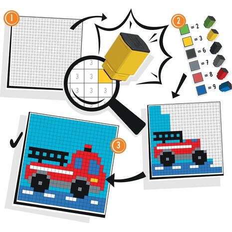 Δημιουργικό παιχνίδι με σφραγίδες Trodat Pixel stamp Vehicles