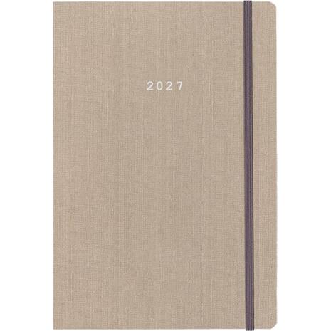 Ημερολόγιο εβδομαδιαίο Next Fabric flexi 2027 με λάστιχο 17x25cm Μπεζ (02327-24-27)