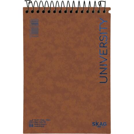 Μπλοκ σημειώσεων όρθιο σπιράλ Skag University No.61 3 Θεμάτων ριγέ 126x178mm 80gr (121163) - Ανακάλυψε Μπλοκ - Σημειωματάρια για να καταγράφεις τις πολύτιμες σημειώσεις σου από το Oikonomou-shop.gr.