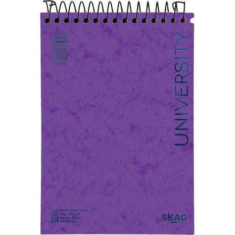 Μπλοκ σημειώσεων όρθιο σπιράλ Skag University No.61 3 Θεμάτων ριγέ 126x178mm 80gr (121163) - Ανακάλυψε Μπλοκ - Σημειωματάρια για να καταγράφεις τις πολύτιμες σημειώσεις σου από το Oikonomou-shop.gr.