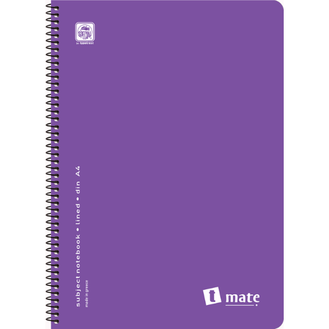 Τετράδιο σπιράλ Typotrust T-Mate PP A4 2 θεμάτων 120 σελίδες (διάφορα χρώματα)