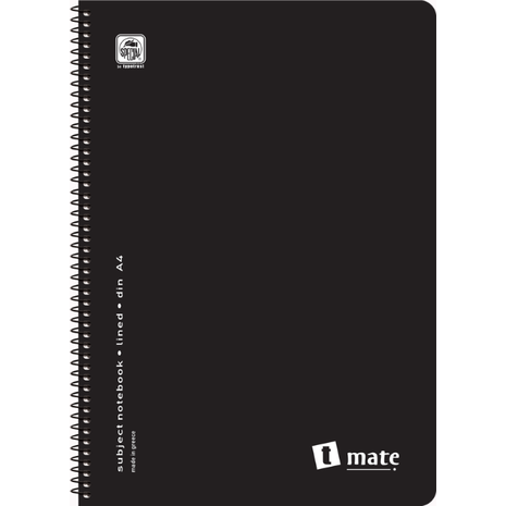 Τετράδιο σπιράλ Typotrust T-Mate PP A4 2 θεμάτων 120 σελίδες (διάφορα χρώματα)