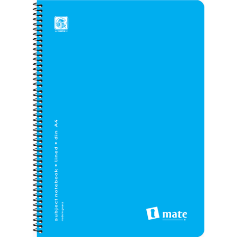 Τετράδιο σπιράλ Typotrust T-Mate PP A4 2 θεμάτων 120 σελίδες (διάφορα χρώματα)