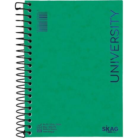 Μπλοκ σημειώσεων σπιράλ Skag University No.31 3 Θεμάτων ριγέ 126x178mm 80gr (120210) - Ανακάλυψε Μπλοκ - Σημειωματάρια για να καταγράφεις τις πολύτιμες σημειώσεις σου από το Oikonomou-shop.gr.