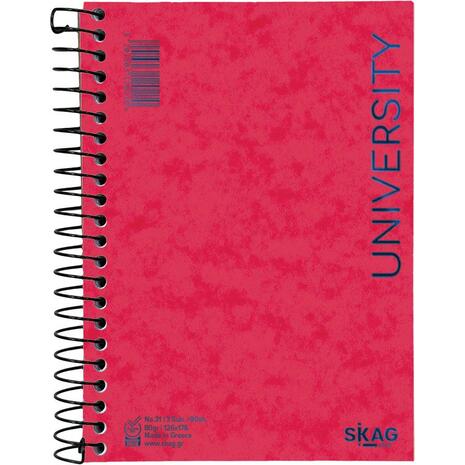 Μπλοκ σημειώσεων σπιράλ Skag University No.31 3 Θεμάτων ριγέ 126x178mm 80gr (120210) - Ανακάλυψε Μπλοκ - Σημειωματάρια για να καταγράφεις τις πολύτιμες σημειώσεις σου από το Oikonomou-shop.gr.