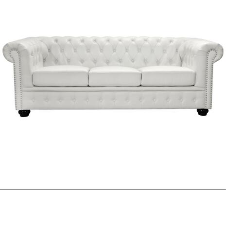 ΣΕΤ ΣΑΛΟΝΙ 2/ΘΕΣΙΟ & 3/ΘΕΣΙΟ & ΠΟΛΥΘΡΟΝΑ CHESTERFIELD ΛΕΥΚΟ ΜΑΤ