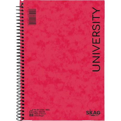 Μπλοκ σημειώσεων σπιράλ Skag University No.20 2 Θεμάτων ριγέ 105x148mm 60 φύλλων 80gr (120159) - Ανακάλυψε Μπλοκ - Σημειωματάρια για να καταγράφεις τις πολύτιμες σημειώσεις σου από το Oikonomou-shop.gr.