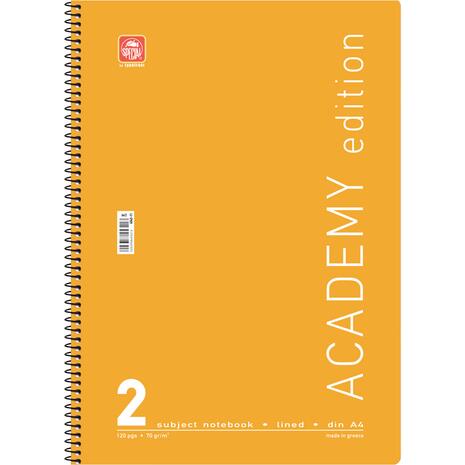 Τετράδιο σπιράλ Typotrust Academy A4 2 θεμάτων 120 σελίδες (διάφορα χρώματα)