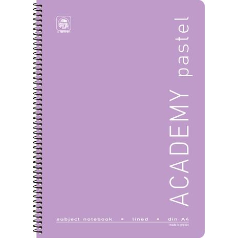 Τετράδιο σπιράλ Typotrust Academy Pastel A4 2 θεμάτων (διάφορα χρώματα)