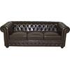 ΣΕΤ ΣΑΛΟΝΙ 2ΘΕΣΙΟ & 3ΘΕΣΙΟ & ΠΟΛΥΘΡΟΝΑ CHESTERFIELD ΣΚΟΥΡΟ ΚΑΦΕ