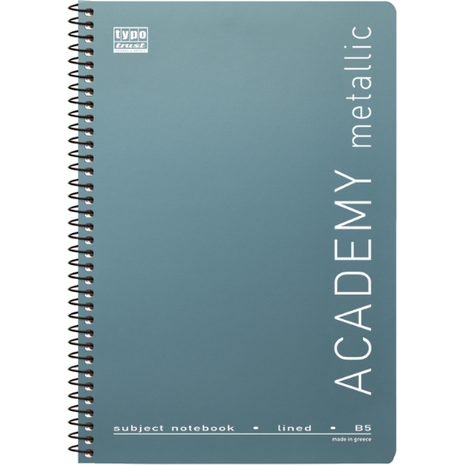 Τετράδιο σπιράλ Typotrust Academy Metallic 2 θεμάτων 17x25cm