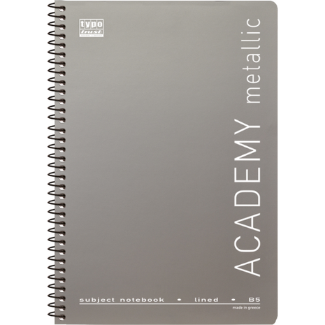 Τετράδιο σπιράλ Typotrust Academy Metallic 2 θεμάτων 17x25cm