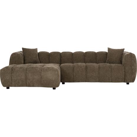 ΚΑΝΑΠΕΣ ΓΩΝΙΑ (ΑΡΙΣΤΕΡΗ) LYKKE HM3326.03L ΠΡΑΣΙΝΟ ΥΦΑΣΜΑ 280x83-160(η γωνία)x80Υεκ