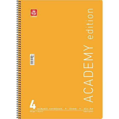 Τετράδιο σπιράλ Typotrust Academy A4 4 θεμάτων (διάφορα κλασικά χρώματα)