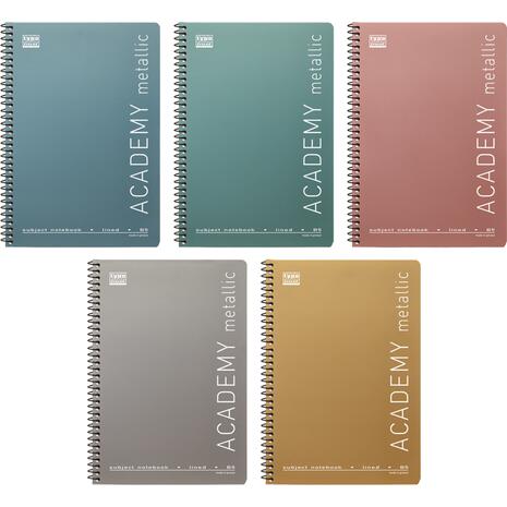 Τετράδιο σπιράλ Typotrust Academy Metallic 3 θεμάτων 17x25cm