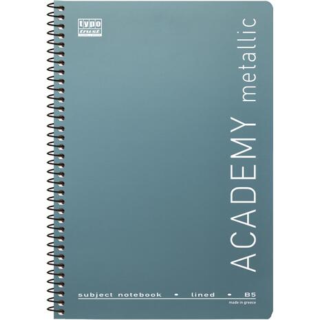 Τετράδιο σπιράλ Typotrust Academy Metallic 3 θεμάτων 17x25cm