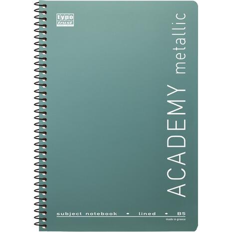 Τετράδιο σπιράλ Typotrust Academy Metallic 3 θεμάτων 17x25cm