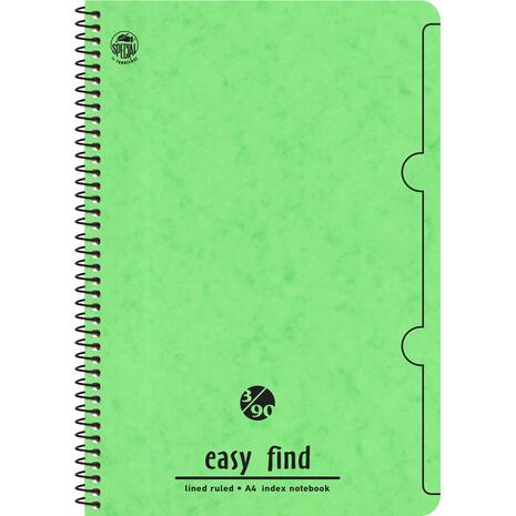 Τετράδιο Σπιράλ Typotrust Easy find A4 ριγέ 3 θεμάτων 90φ Διάφορα χρώματα