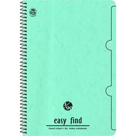 Τετράδιο Σπιράλ Typotrust Easy find A4 ριγέ 3 θεμάτων 90φ Διάφορα χρώματα